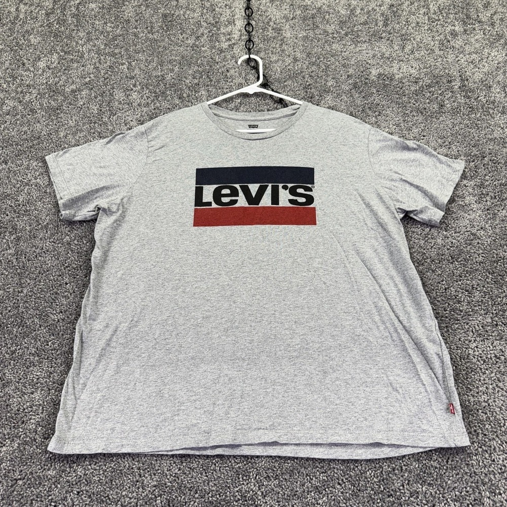 Levi's Shirt Mens XL Gray Short Sleeve Logo Graphic Tee Tagless Casual